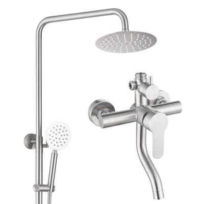 China HST01 Modern High Quality In Wall Bath Rain Shower Sets With Sliding Bar for sale