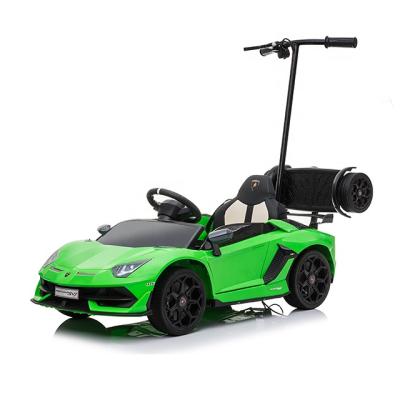 China With push bar & adult's new cool licensed standing plate ride on push Lamborghini kids electric car for kids eletric car kids ride remote control car for sale