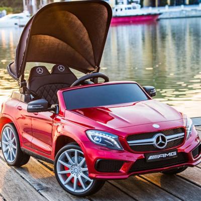 China With Power Display Licensed 12 Volt Mercedes Kids Car Toys Electric Ride On Car 2 Seat With Sunshade for sale