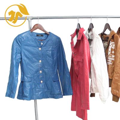 China High Grade Occasion Clothes Fashionable Second Hand Jacket Leather Female And Male Used Jacket for sale