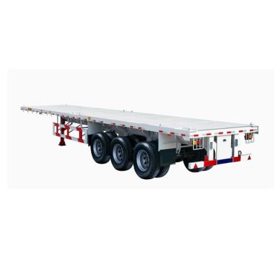 China Truck Trailer Durable 28 Ft Flat Bed Semi Trailer 2/3/4 Axles Semi Trailer For Sale for sale