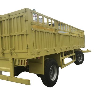 China Truck Trailer 2 Axles Highwall Towing Trailer Fence Draw Bar Full Agricultural Trailer For Sale for sale