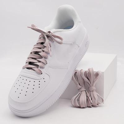 China Weiou Hot Sale Special Flat Manufacturer Design No Easy To Fade Various Style Flat Polyester Two Color Lace For Jordans Shoes for sale