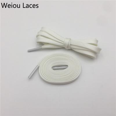 China Weiou Flatbed 2021 Glow Laces Night Party Shoestring Flat White Luminous Support Customized Color for sale