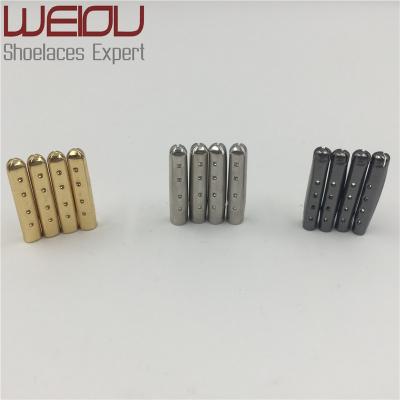 China Weiou Round Lace Tip Ferret Bullet Metal Lock Clips Replacement Sports Shoes Laces Metal Straps for sale