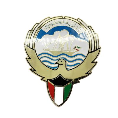 China Europe Metal Kuwait Logo Badge With Sticker Kuwait Car Badge for sale