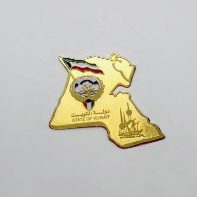 China Kuwait Map Badge Kuwait With High Quality Kuwait Logo Metal Car Badge Sticker for sale