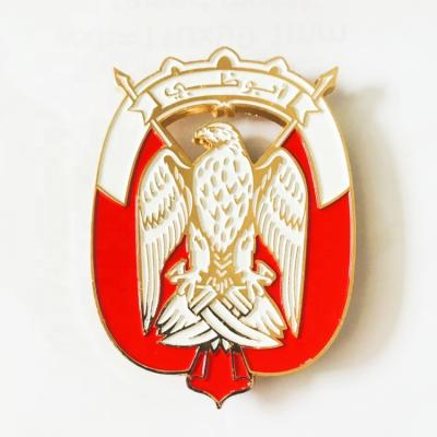 China UAE Ready UAE Abu Dhabi Silver Black Plating Metal Car Badge Running Emblem Gold Hawk for sale