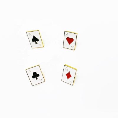 China Europe Ready Stock Soft Gold Gifts Promotional Poker Face Mini Metal Lapel Pin Badges for sale