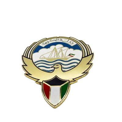 China Kuwait Kuwait Coat Of Arms High Quality Hard Enamel Badge Metal Emblem for sale