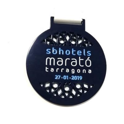 China Custom Europe Logo Cut Awards High Quality Zinc Alloy Paint Sprayed Metal Marathon Medal for sale