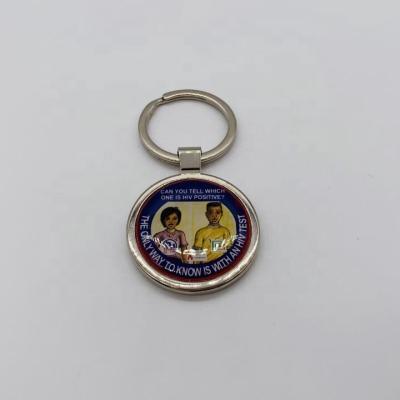 China Key Holder Free Mold Around Key Chain High Quality Customized Printed With Metal Epoxy Blank Key Holder for sale