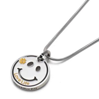 China CLASSIC Custom High Quality Smile Face Silver Metal Logo Pendant Charm for sale