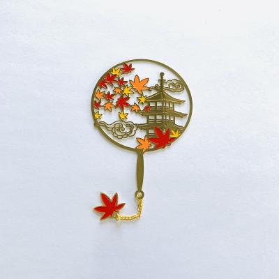 China Custom Brass Hollow Metal Cut Europe Logo Fan Bookmark for sale