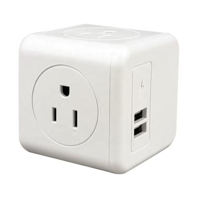 China New Trend Industrial US Standard 4 AC & 2 USB Wall Outlet Powercube With 2 USB Type C Many Socket Extender Multi Power Strip USA for sale