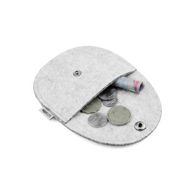 China OEM Recyclable Mini Blank Gray Bank Card Order Felt Coin Pouch Envelope Gift Pouch With Snap Button for sale