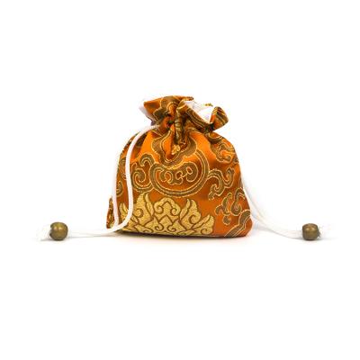 China Excellent Recyclable Stylish Brocade Jewelry Pouches With Drawstring for sale