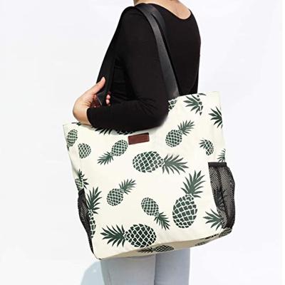 China Wholesale Large Handled Tote Shoulder Gym Women Beach Daily Travel Bag With Digital Printing for sale