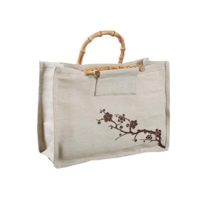 China Customized Luxury Handled Jute Sack Simple Design For Shopping for sale