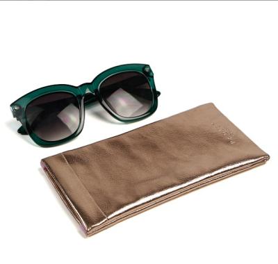 China Packing Glasses...Custom Printed Logo Pu Leather Waterproof Eyeglasses Sunglasses Bag With Metal Spring for sale