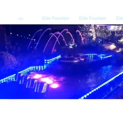 China Jet Fountain Jumping Fountain Modern Jumping Water Jumping Jet Rainbow Flash Fountain with LED Underwater Light for sale