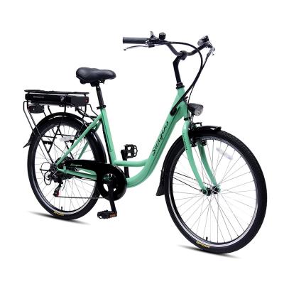 China 26 Inch Low Price 6 Steel SPD E Eike 250w Electric Bike For Women for sale