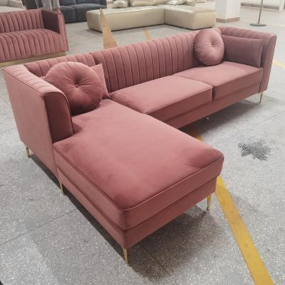 China Modular Luxury Cough Home Velvet Sectional Sofa Set Furniture Chair For Living Room for sale