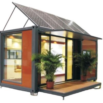 China Modern Prefab Container Modular Foldable Expandable Prefab House With Electricity Energy System Solar Sunrooms BIPV Glass Houses for sale