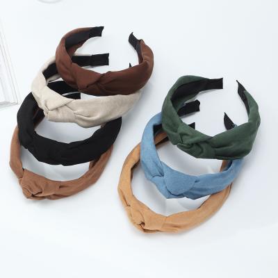 China Japan and new Korean style autumn and winter candy color elastic headband for women fashion cloth tied headbands accessories for sale