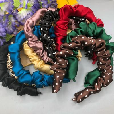 China Fashion Multi Styles Custom Pure Silk Headbands Popular Soft Hair Accessories Wrinkle Headbands Soft Braid Hair Bands for sale