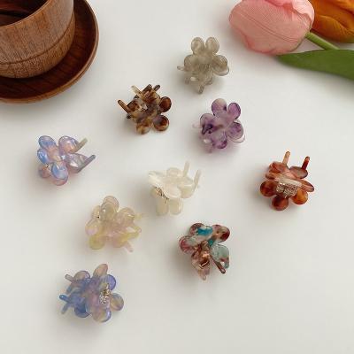 China Newest Retro Sweet Mini Acetate Catch Clip Girls Hair Accessories Lovely Small And Small Exquisite Flower Hair Clips Clip Hair Claws for sale