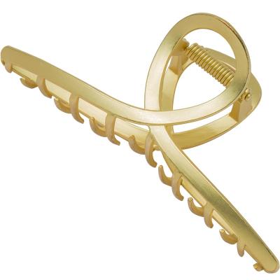 China New Girl's Statistical Institute Hairpin Hairpin Accessories Korea Retro Fashion Large Gold Metal Large Hair Claw Clip Alloy Hairpin Thick Hair for sale