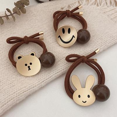 China Sweet hot selling cute animals form elastic headbands lovely girls elastic band double wick hair tops simple temperament accessories for sale