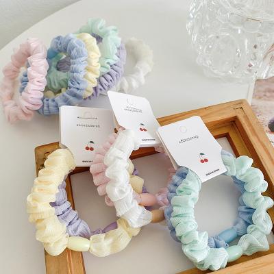 China Japan and Korean Style 2 Piece Korean Cloth Hair Rope Set Small Intestine Sweet Hair Color Candy Hair Accessories Women Elastic Headbands for sale