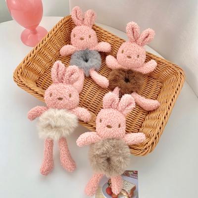 China 2021 New Sale Rabbit Ear Hair Popular Cute Animal Hair Tie Cloth Luxury Plush Hair Tie For Hair Band for sale