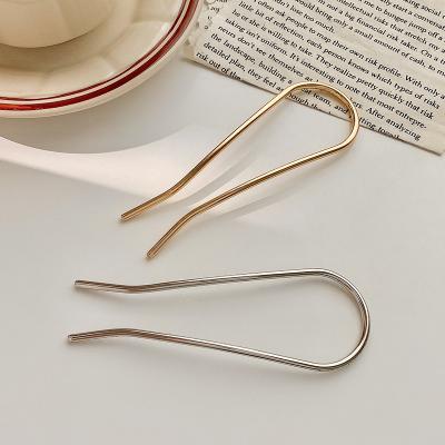 China Wholesale Korean Cheap Trendy Hairpin Simple U-bracket Fashion Headdress Ladies Gold Hairpin for sale