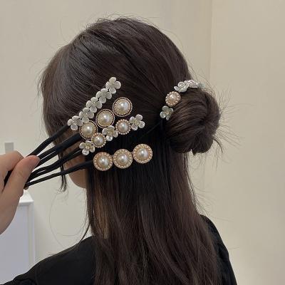 China Popular Elegant Women Beads Headwear Ball Head Hair Maker Vintage Headband Girls Hair Accessories Female Head Band Styling Hair Ornament for sale