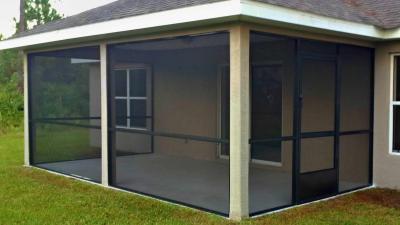 China UV Resistant Charcoal/Black PVC Fiberglass Screen Enclosure for Pool and Patio with Pest Protection for sale