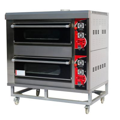 China Professional Commercial Supply 2 Decks 4 Trays Gas Commercial Oven Bread Baking Oven for Baking Cake and Egg Pie (ARF-40H) for sale