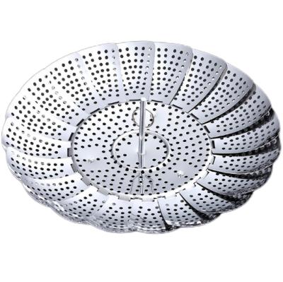 China Sustainable Adjustable Stainless Steel Mesh Frame Vegetable Steamer Container for sale