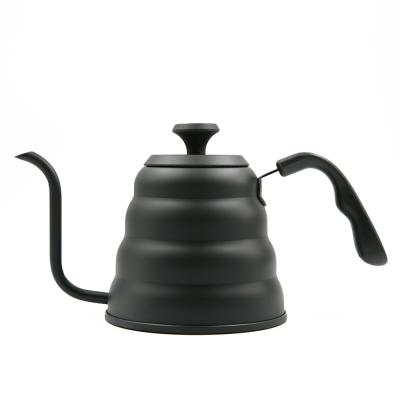 China Sustainable Selling Matt Black Drip Kettle Hand Hot Pot With Thermometer for sale