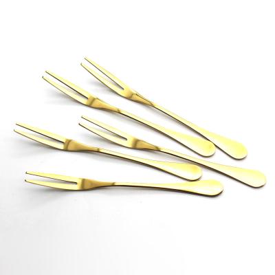 China Sustainable Stainless Steel Cocktail Cake Mini Salad Fruit Fork Flatware Cutlery Set for sale