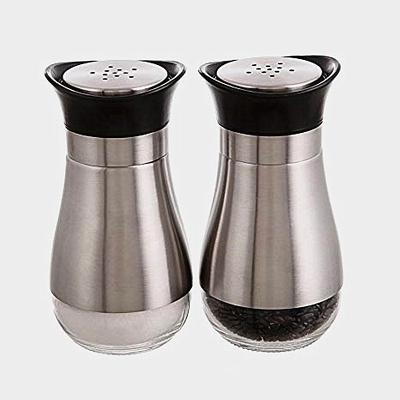 China Sustainable 4.42 oz Silver and Glass Salt and Pepper Shakers, Set of 2 for sale