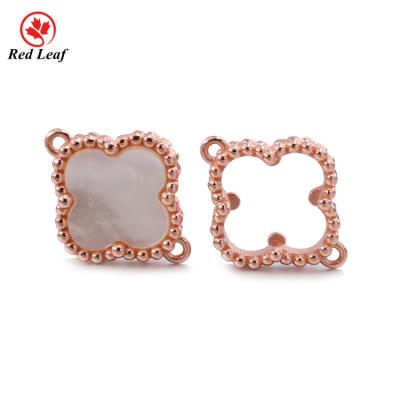 China Jewelry Making Jewelry Redleaf Lucky Four Leaf Clover White Shell Fashion Hollow Diamond Temperament S925 Silver For Necklace for sale