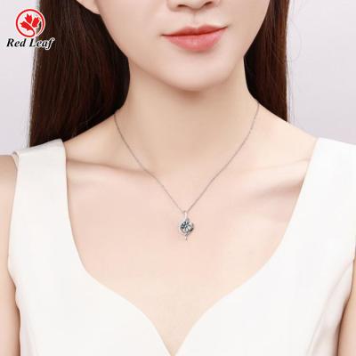 China Color Play or Fire Redleaf Jewelry Customized Necklace 925 Silver Pendant For Women Moissanite Necklace for sale