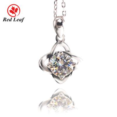 China Fashion Jewelry Redleaf Jewerly Four Leaf Clover 925 Silver Necklaces Multicolor Gemstone Gemstone Silver Plated Moissanite Pendant Necklace for sale