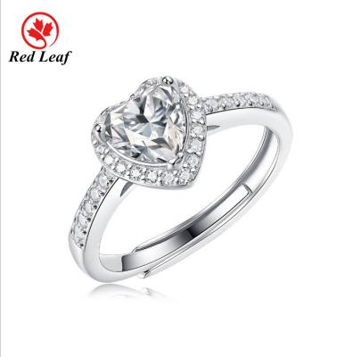 China Wholesale Customized Redleaf 925 engagement moissanite jewelry CLASSIC silver heart cut make moissanite ring for sale