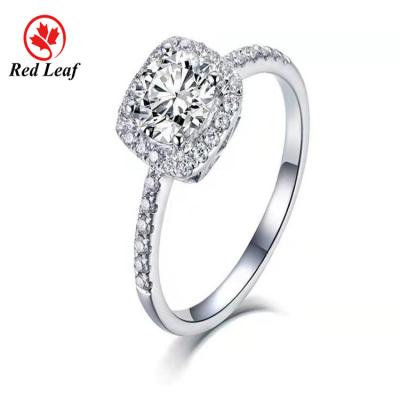 China Redleaf CLASSIC jewelry 925 engagement ring moissanite 1carat silver stone jewelry making moissanite ring for sale