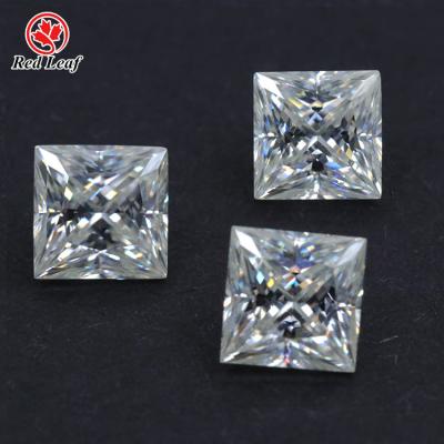 China Fire Redleaf moissanite D-VVS1 color play or princess cut square stone GRA certified moissanite white diamond for sale