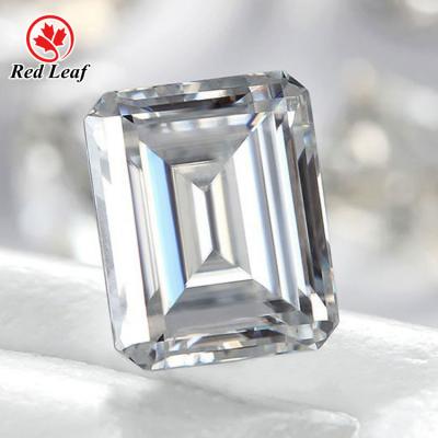 China High Redleaf Reflected Moissanite GRA Certified Emerald Cut Moissanite for sale